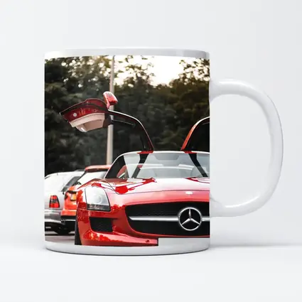 Red Mercedes SLS AMG Gullwing Doors Open