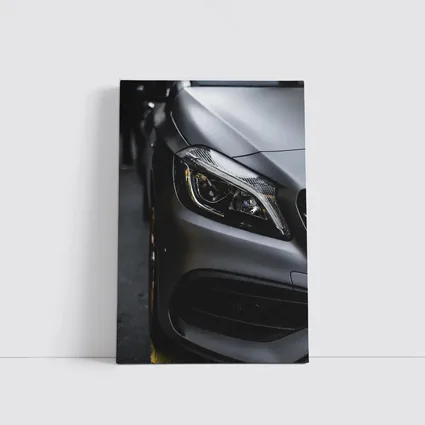 Mercedes AMG Matte Gray Front Headlight Close