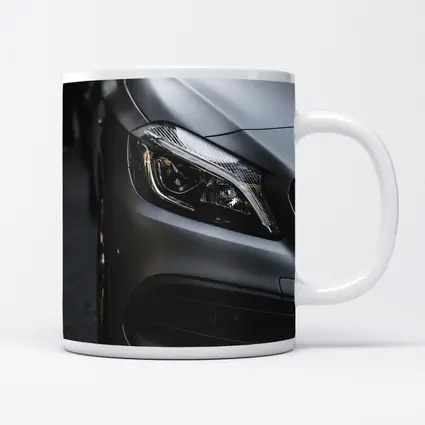 Mercedes AMG Matte Gray Front Headlight Close