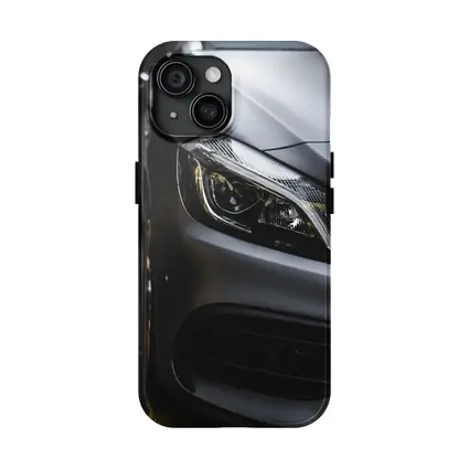 Mercedes AMG Matte Gray Front Headlight Close