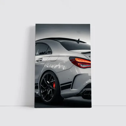 Mercedes AMG Gray Sports Car Rear View