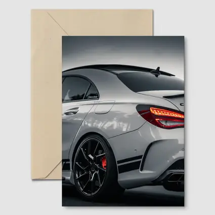 Mercedes AMG Gray Sports Car Rear View