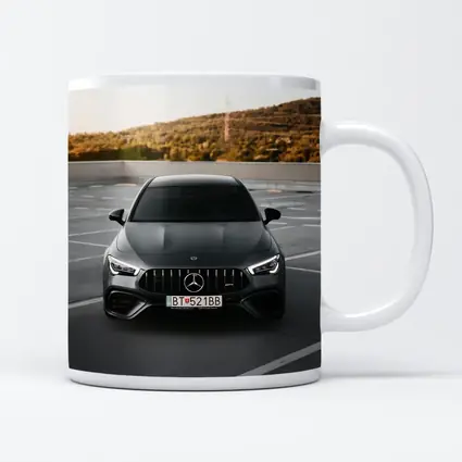 Mercedes AMG Gray Sedan Rooftop Parking