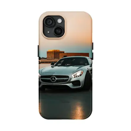 Mercedes AMG GT Silver Rooftop Sunset