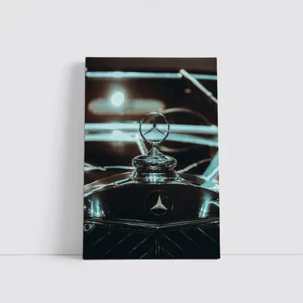 Mercedes Classic Hood Ornament Dark Background