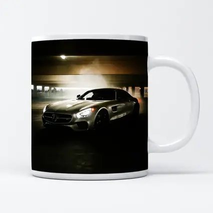 Mercedes AMG GT Silver Parking Garage Night