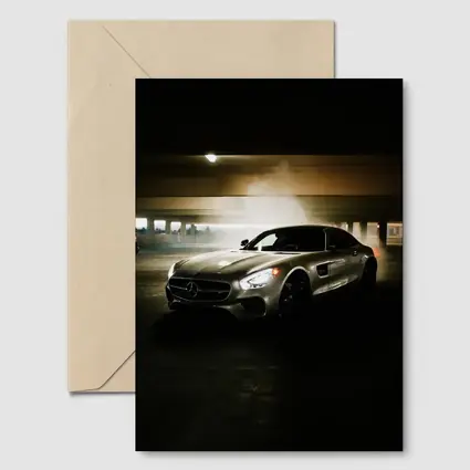 Mercedes AMG GT Silver Parking Garage Night