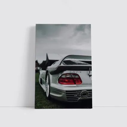 Mercedes CLK GTR Silver Rear Overcast Sky