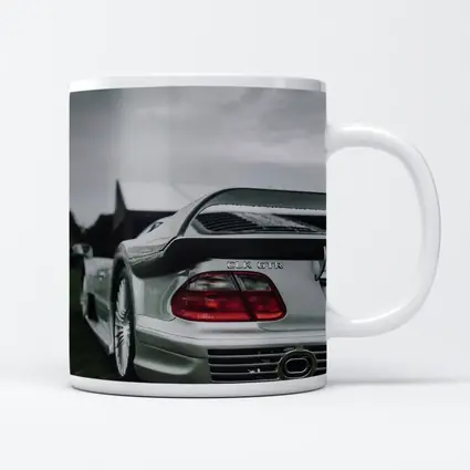 Mercedes CLK GTR Silver Rear Overcast Sky