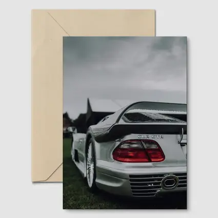 Mercedes CLK GTR Silver Rear Overcast Sky