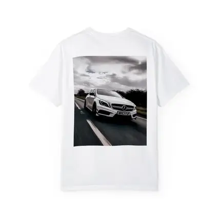 Mercedes AMG White Hatchback On Open Road