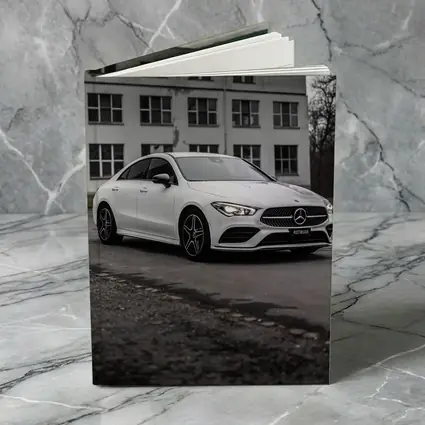 Mercedes CLA White Coupe Urban Background