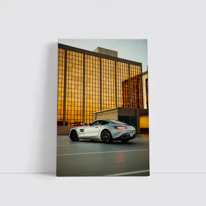 Mercedes AMG GT Silver Urban Parking Lot