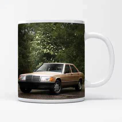 Mercedes 190E Classic Sedan Lush Green Background