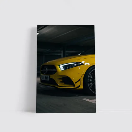 Mercedes AMG Yellow Front Parking Garage