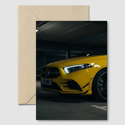 Mercedes AMG Yellow Front Parking Garage