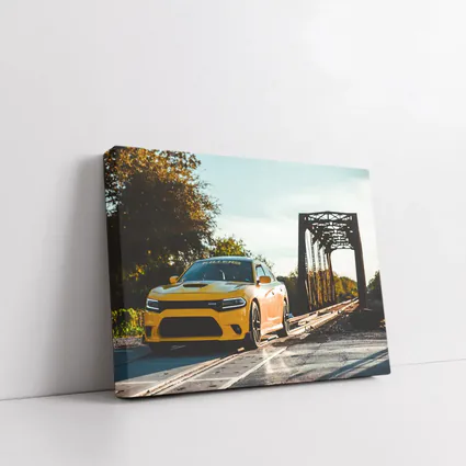 Dodge Charger Yellow Muscle Car Bridge
