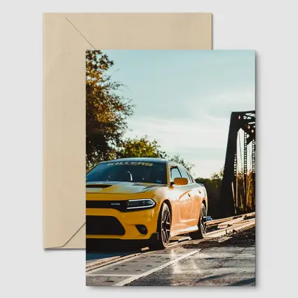 Dodge Charger Yellow Muscle Car Bridge