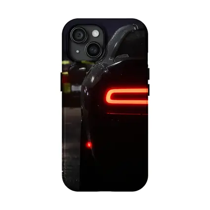 Dodge Challenger Tail Lights Night Parking Lot