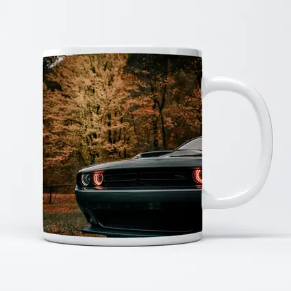 Dodge Challenger Dark Muscle Car Autumn Trees