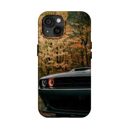 Dodge Challenger Dark Muscle Car Autumn Trees