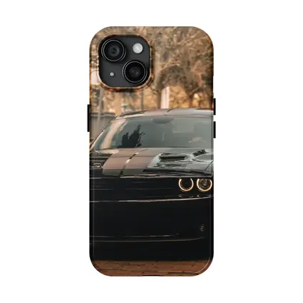 Dodge Challenger Black Muscle Car Street