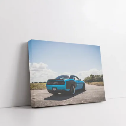 Dodge Challenger Blue Muscle Car Open Road