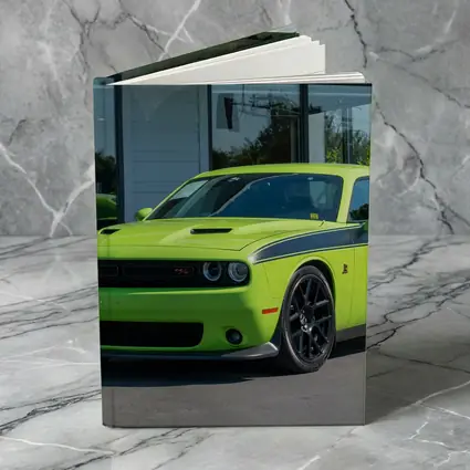Dodge Challenger Green Muscle Car Parked Outside