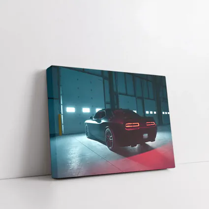 Dodge Challenger Dark Muscle Car Garage
