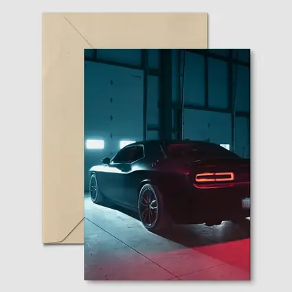 Dodge Challenger Dark Muscle Car Garage