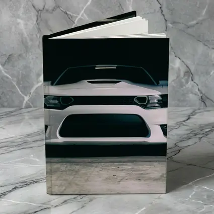 White Dodge Charger Front View Dark Garage