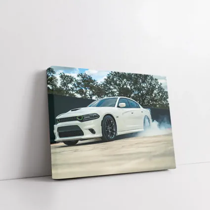 Dodge Charger Burnout Smoke White Muscle Car