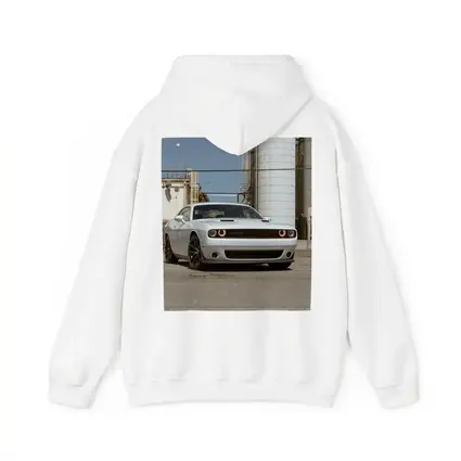 Dodge Challenger White Muscle Car Industrial Setting