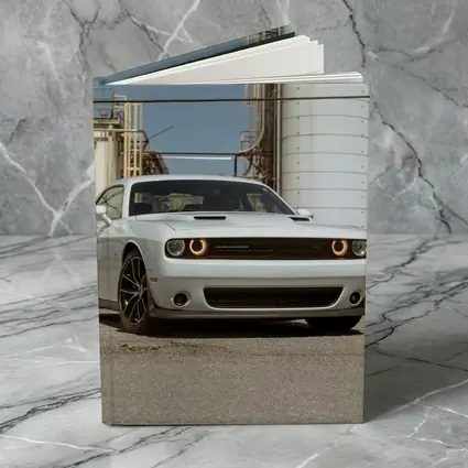 Dodge Challenger White Muscle Car Industrial Setting