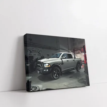 Ram 1500 Truck Inside Dark Auto Garage