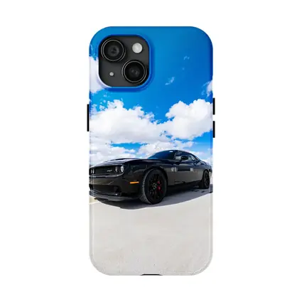 Black Dodge Challenger SRT Under Blue Sky