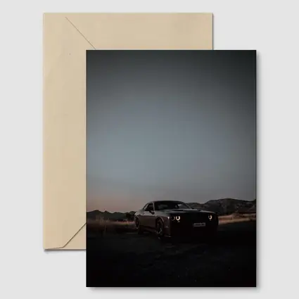 Dodge Challenger Dark Desert Dusk Scene