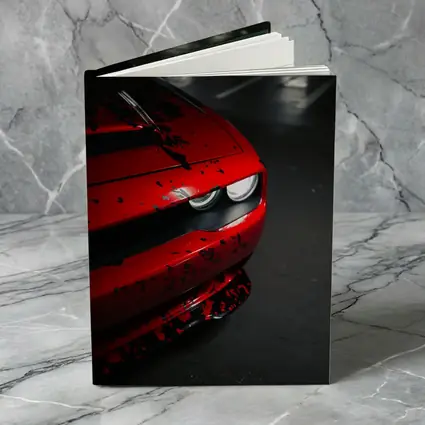 Red Dodge Challenger Front End Dark Garage