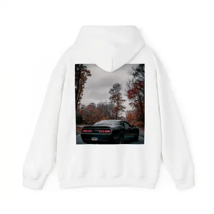Dodge Challenger Black Muscle Car Autumn Road