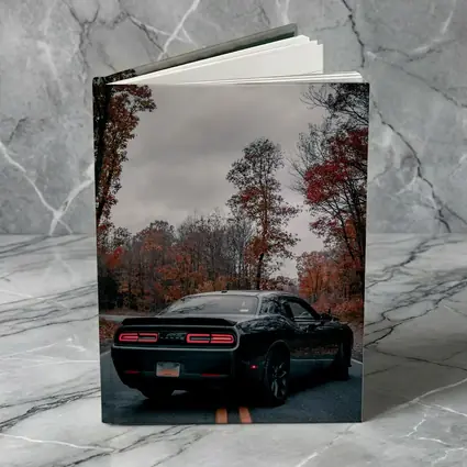 Dodge Challenger Black Muscle Car Autumn Road