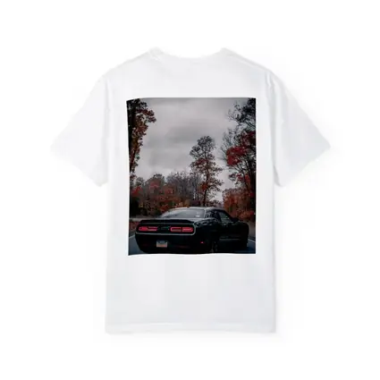 Dodge Challenger Black Muscle Car Autumn Road