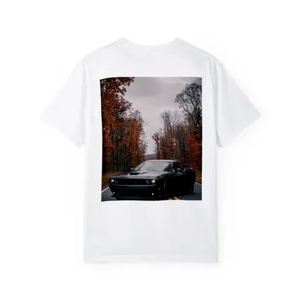 Dodge Challenger Black Muscle Car Autumn Road