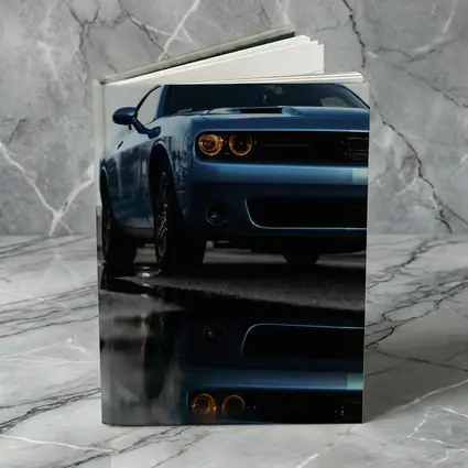 Dodge Challenger Blue Muscle Car Wet Street