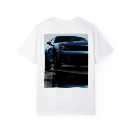 Dodge Challenger Blue Muscle Car Wet Street