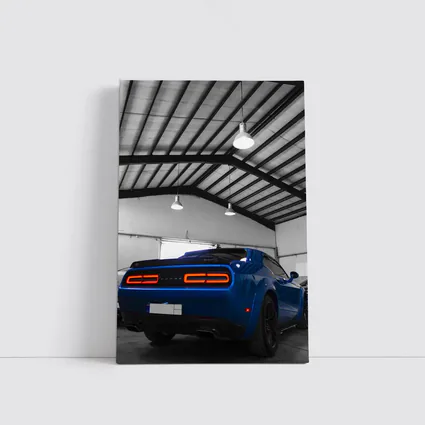 Dodge Challenger SRT Blue Garage Shot