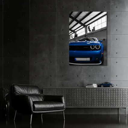 Dodge Challenger SRT Blue Garage Shot