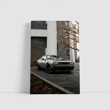 Dodge Challenger Gray Muscle Car Urban Setting
