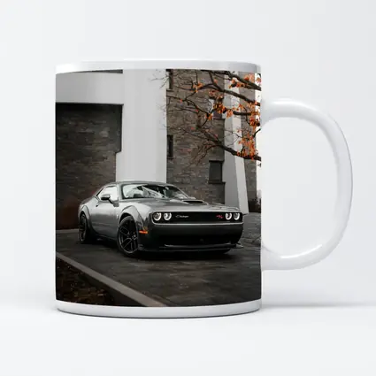 Dodge Challenger Gray Muscle Car Urban Setting