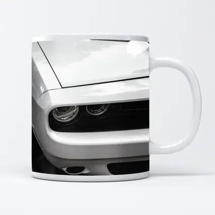 Dodge Challenger Front Close Up Black White