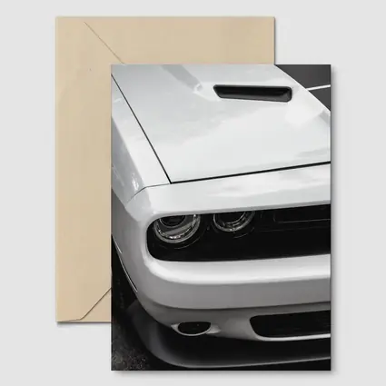 Dodge Challenger Front Close Up Black White